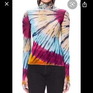 AFRM Zadie Tie Dye Mesh Turtleneck NWT